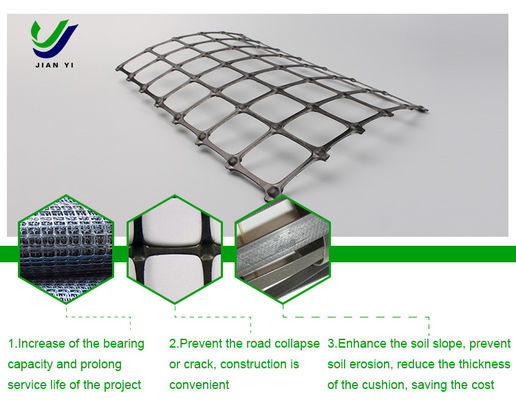 Long Life Bi-Axial Plastic Geogrid cho Airport Wharf Foundation Củng cố