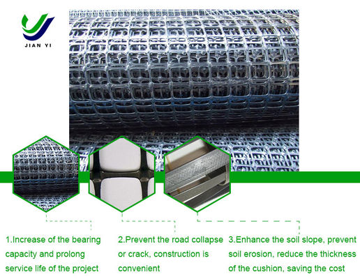 4m~5m Bi-axial Plastic Geogrid để bảo vệ dốc và củng cố nền tảng