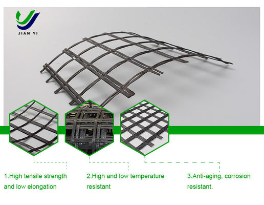 Độ ổn định nhiệt cao Glass Fiber Geogrid 12 ~ 50mm × mm Không có Creep lâu dài