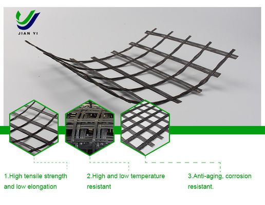 Geogrid không có chất kiềm sợi thủy tinh 1-6m chiều rộng để củng cố đê