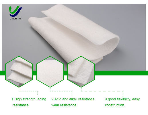 Vải sợi dài kim đục Geotextile cho bãi rác và dung dịch kỹ thuật ao PET Polyester Chips Width 1.0m-6.6m