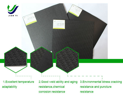 HDPE Cột điểm bề mặt thô Geomembrane Độ bền cao chống rò rỉ