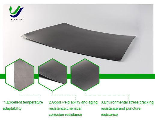 Giải pháp quản lý dung nhựa HDPE Geomembrane trơn với khả năng chống hóa học tuyệt vời và khả năng chống nhiệt độ cao