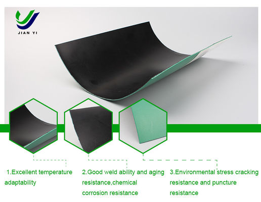 Geomembranes xanh cho bảo vệ lâu dài Nhiệt độ -70C-70C Độ dày 0.3mm-3.0mm