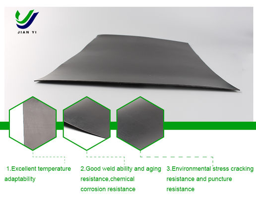 Màng địa kỹ thuật HDPE trơn hiệu suất cao với độ giãn dài khi đứt 700%, khả năng chống hóa chất tuyệt vời và chiều rộng tùy chỉnh cho nuôi trồng thủy sản